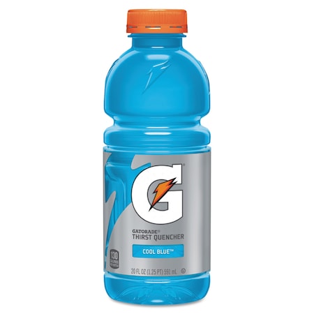 Gatorade G-Series Perform 02 Thirst Quencher, Cool Blue, 20 oz Bottle, PK24 052000324815